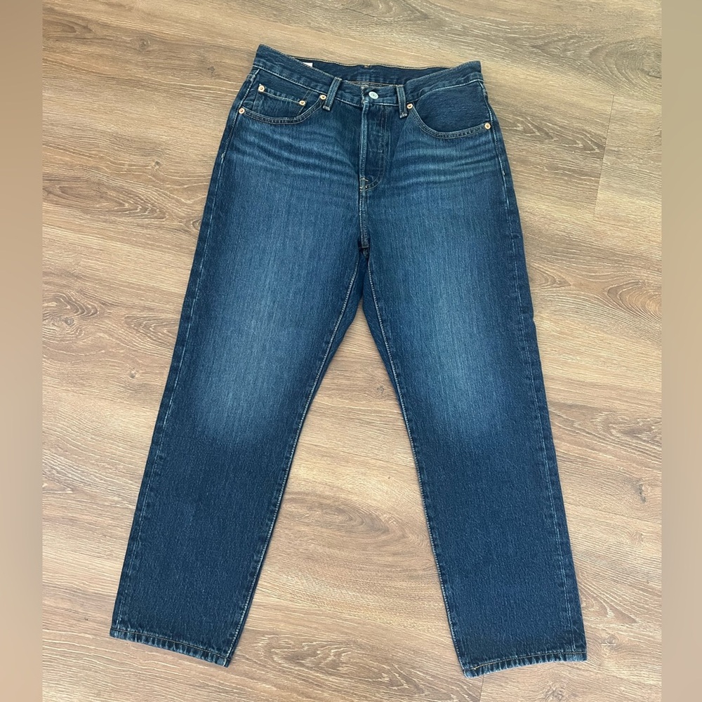 501 straight leg dark wash jeans